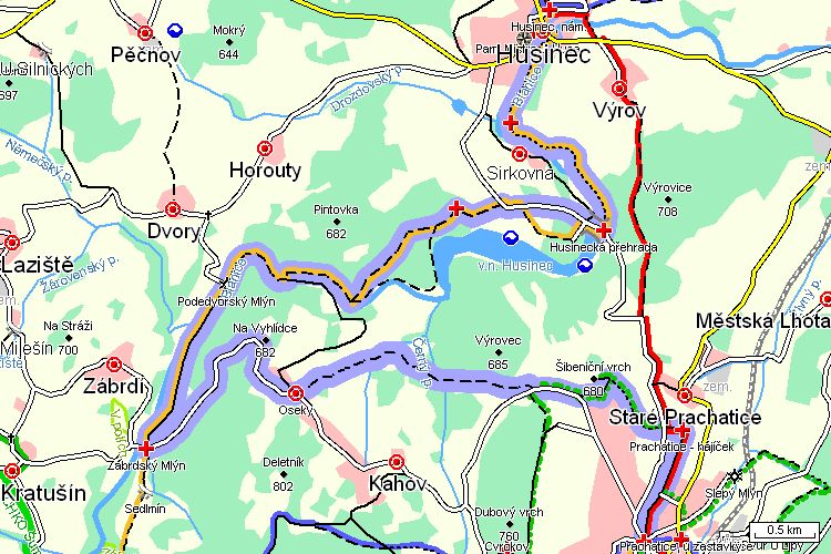 Mapa turistické trasy Mapa turistické trasy