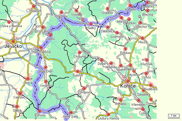 Mapa turistické trasy Mapa turistické trasy