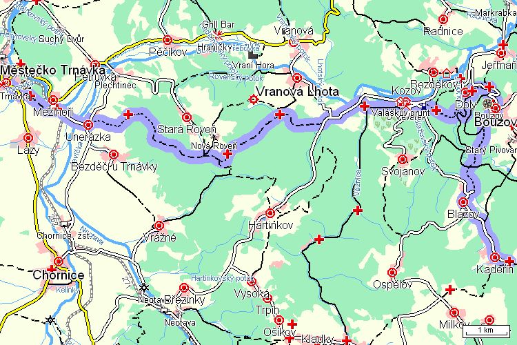 Mapa turistické trasy Mapa turistické trasy