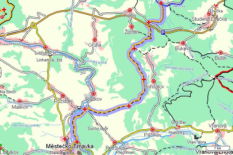 Mapa turistické trasy Mapa turistické trasy