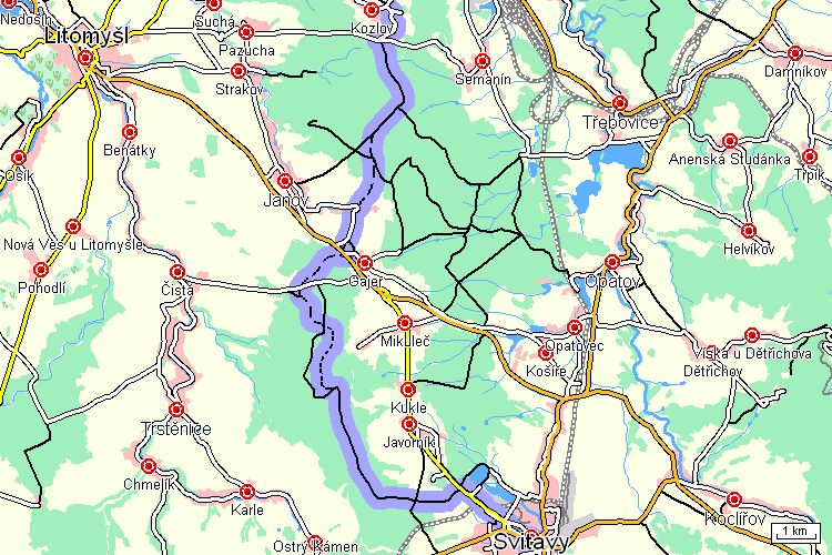 Mapa turistické trasy Mapa turistické trasy