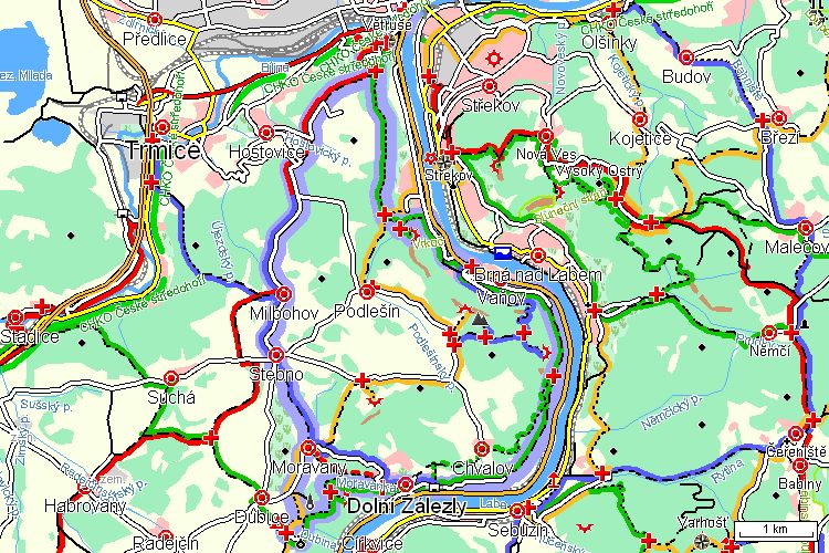 Mapa turistické trasy