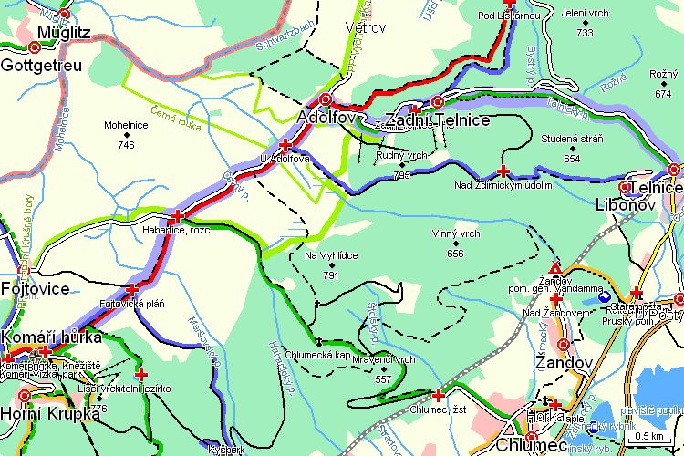 Mapa turistické trasy