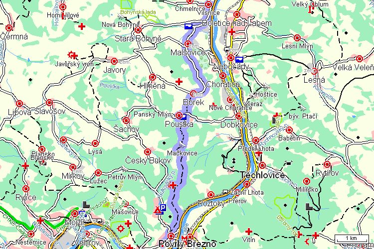Mapa turistické trasy