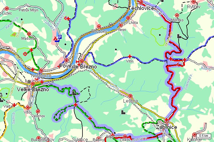 Mapa turistické trasy