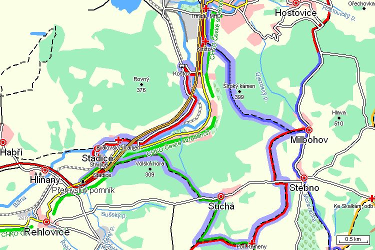 Mapa turistické trasy