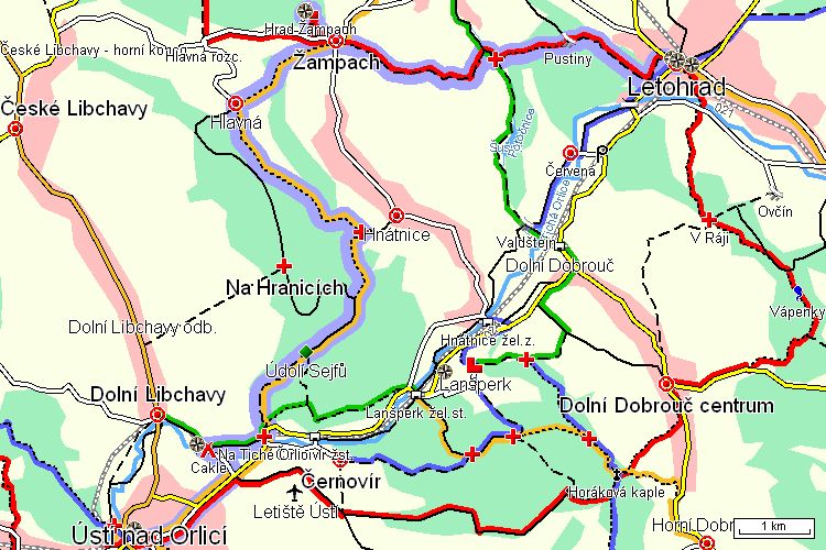 Mapa turistické trasy