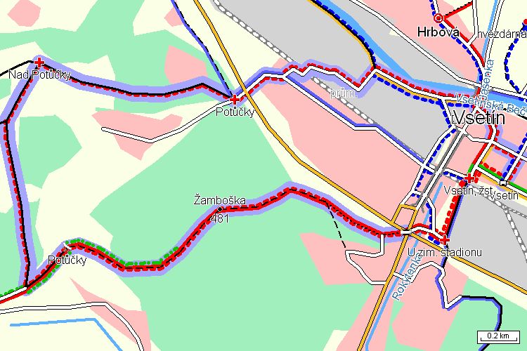 Mapa turistické trasy
