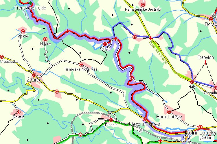 Mapa turistické trasy