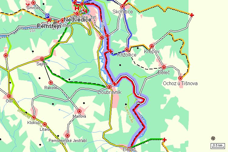 Mapa turistické trasy Mapa turistické trasy