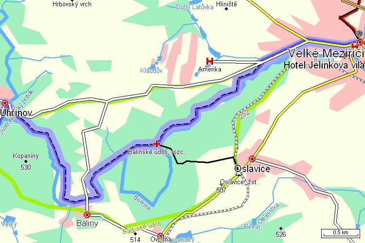 Mapa turistické trasy