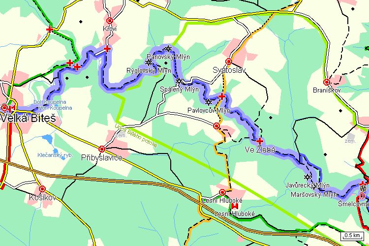 Mapa turistické trasy
