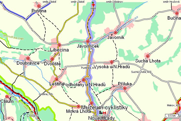 Mapa turistické trasy