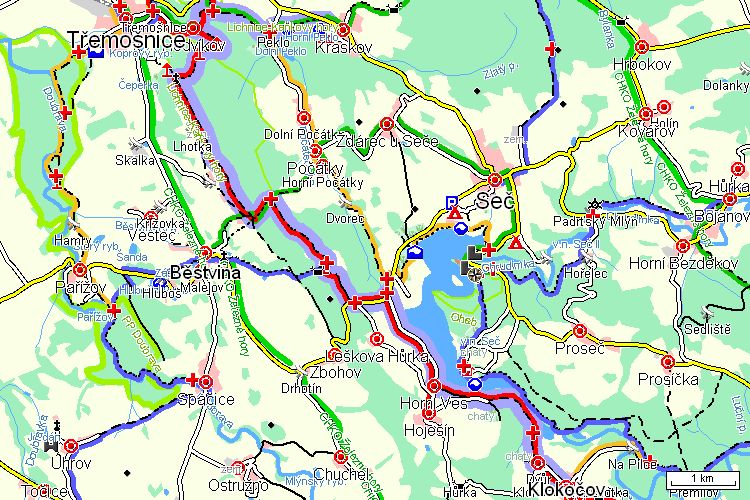 Mapa turistické trasy