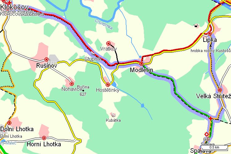 Mapa turistické trasy