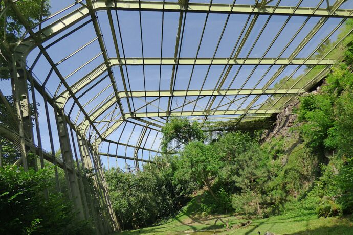 Velká voliéra dravců v Zoo Praha
