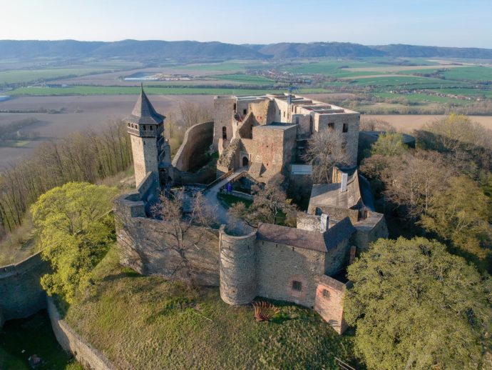 Hrad Helfštýn z leteckého pohledu. Foto: ©Pixabay.com