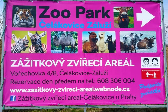 Zážitkový zvířecí areál v Čelákovicích u Prahy