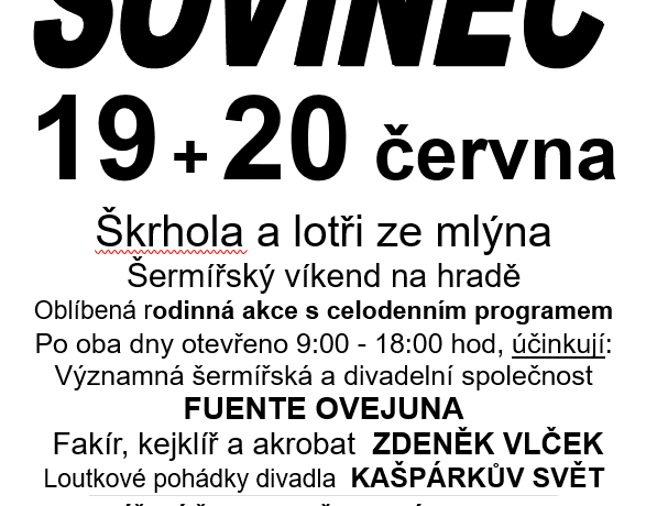 Akce na HRADĚ SOVINCI 19. a 20. 6. pro celou rodinu