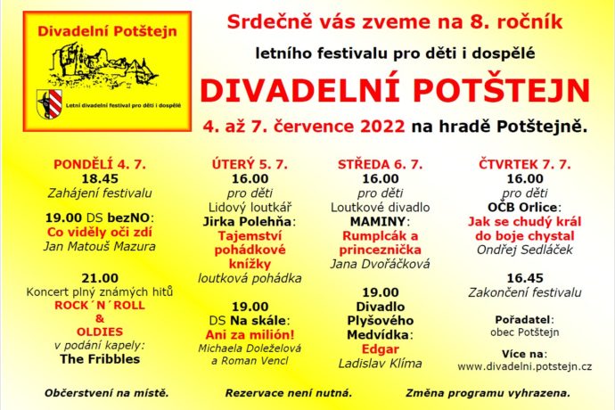 Divadelní festival na hradě Potštejn 2022