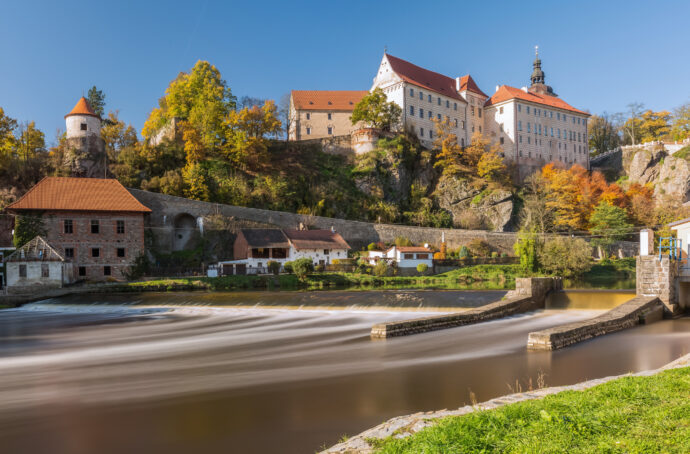 Zámek Bechyně od jezu na Lužnici