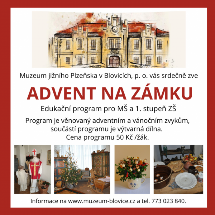Adventní trh na zámku Hradiště. Foto: © Muzeum Blovice
