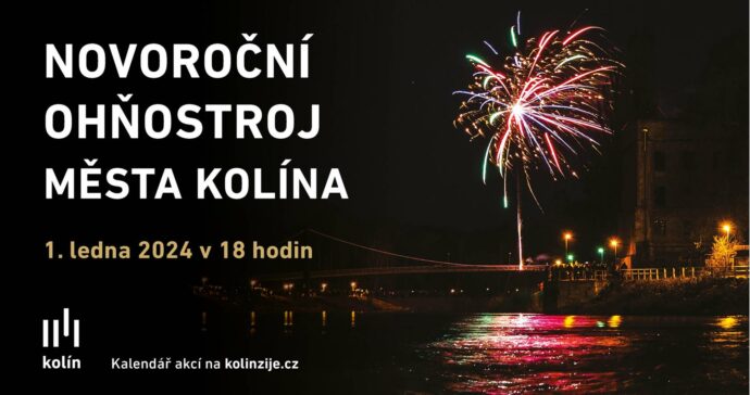 Novoroční ohňostroj Kolín. Foto © Kolín žije