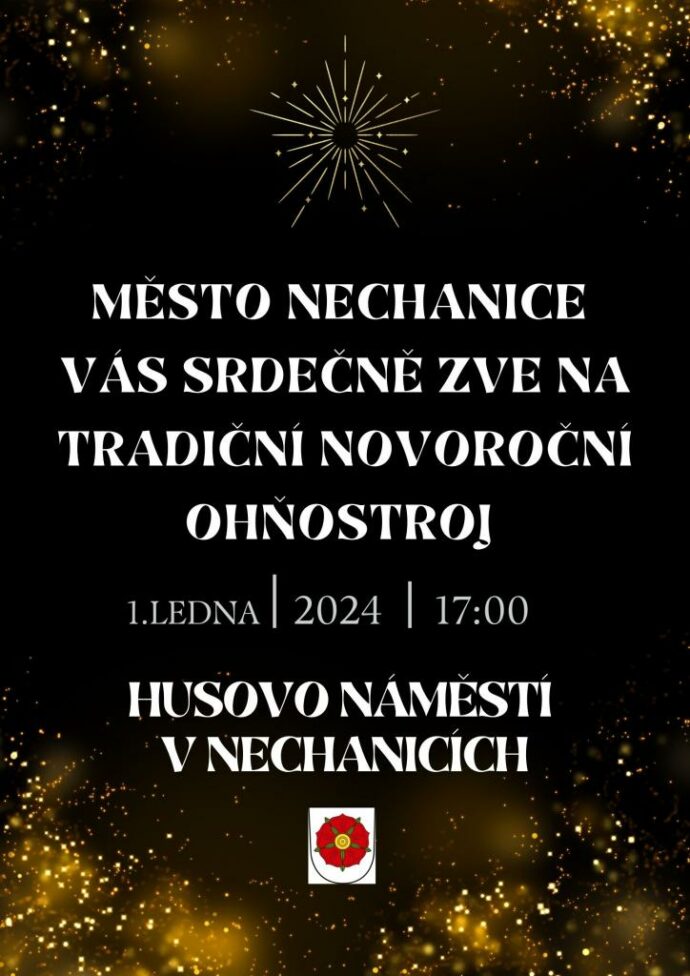 Novoroční ohňostroj Nechanice. Foto © Nechanice