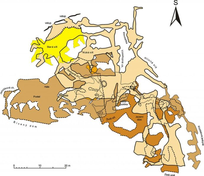Jeskyně Na Turoldu, mapa. Foto © Na Turoldu Caves