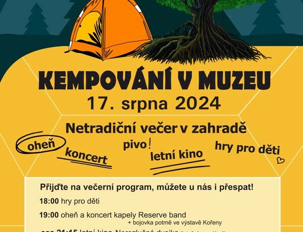 Sládečkovo vlastivědné muzeum v Kladně láká na kempování