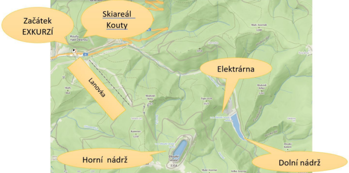 Mapa areálu. Foto © Dlouhé stráně