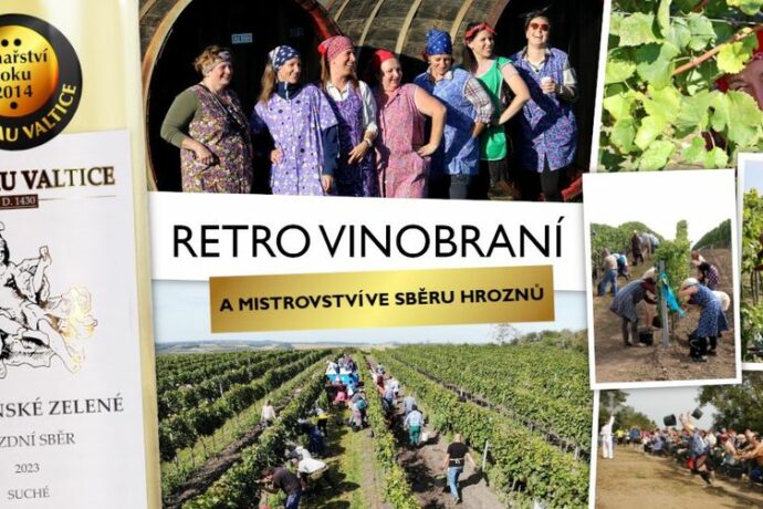 Retro vinobraní a Mistrovství ve sběru hroznů ve Valticích 2024