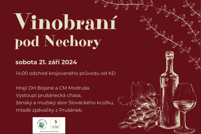 Vinobraní pod Nechory 2024. Dechová hudba, víno a zpěv