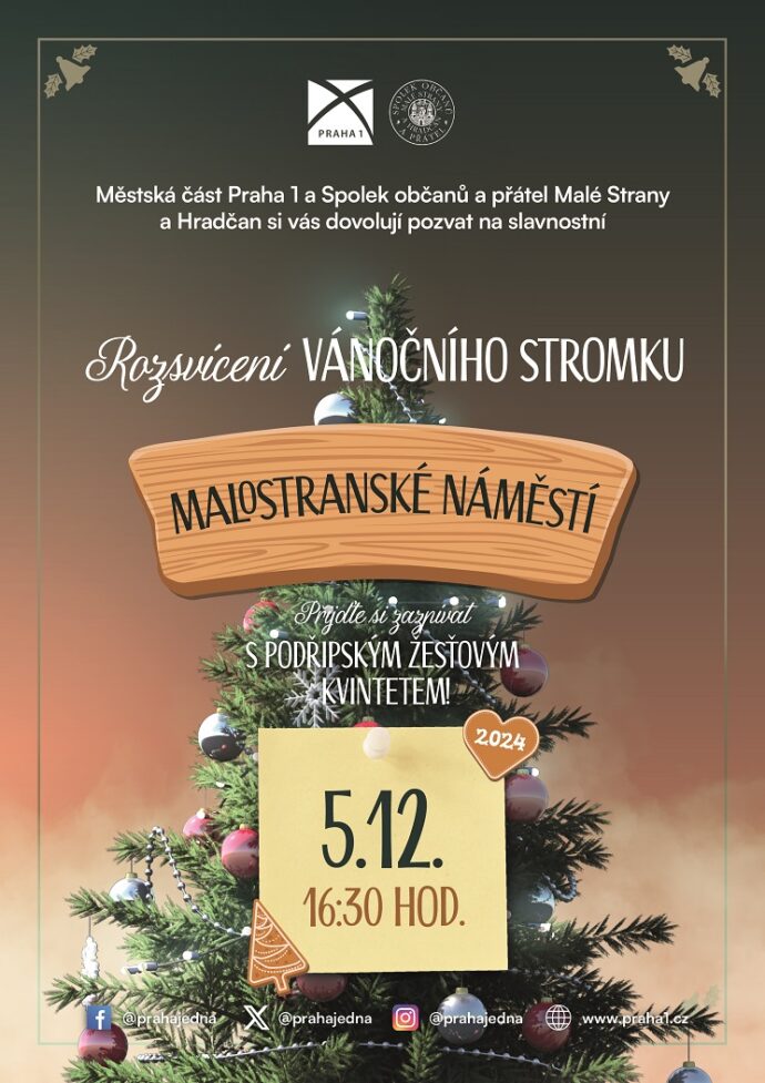 Rozsvícení stromečku na Malostranském náměstí. Foto © Praha 1