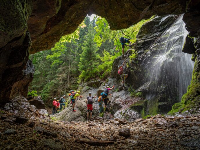 Skála s vodopádem, Ferrata HZS. Foto: ©archív OOCR Turiec