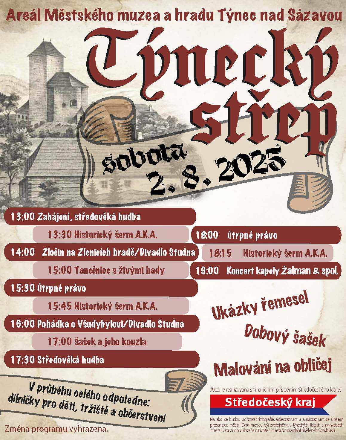 Týnecký Střep 2025. Program se středověkou tematikou