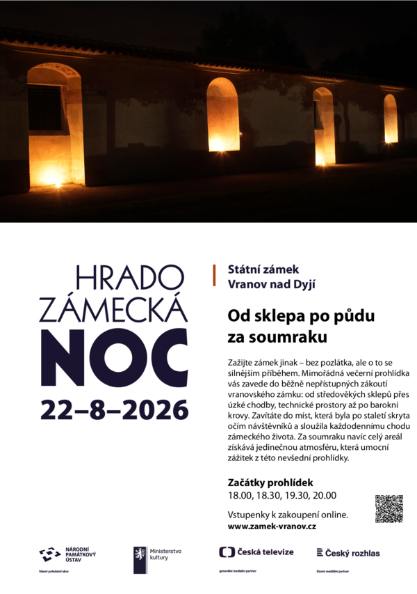 Hradozámecká noc na zámku Vranov nad Dyjí - Od sklepa po půdu za soumraku